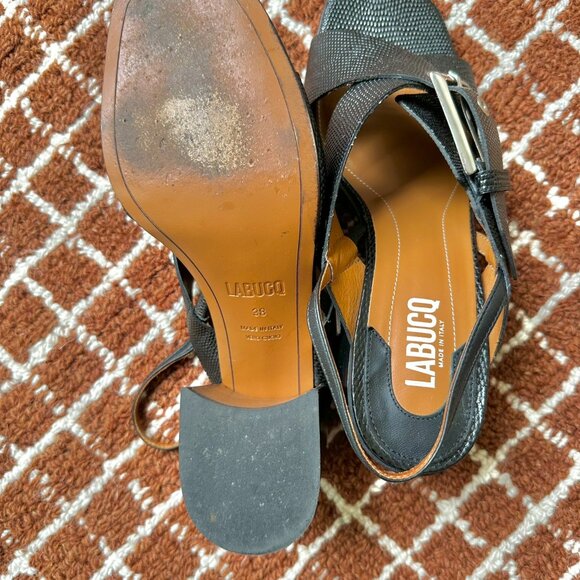 Labucq Chan Sandal Black Embossed - Picture 4 of 6